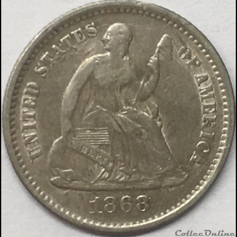 1868 s Half Dime monnaies monde etats unis 1868 s half dime