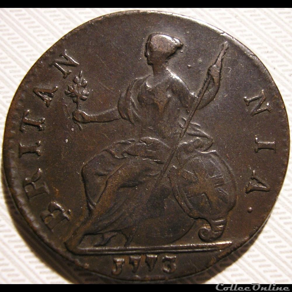 George III - Half Penny 1773 Great Britain 2 monnaies monde royaume uni george iii half penny 1773 great britain
