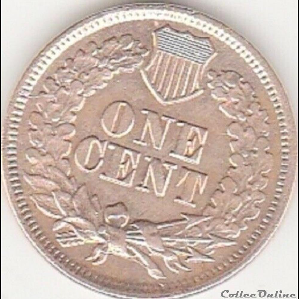 1865 One Cent (ex.2) monnaie monde etat uni 1865 one cent ex 2