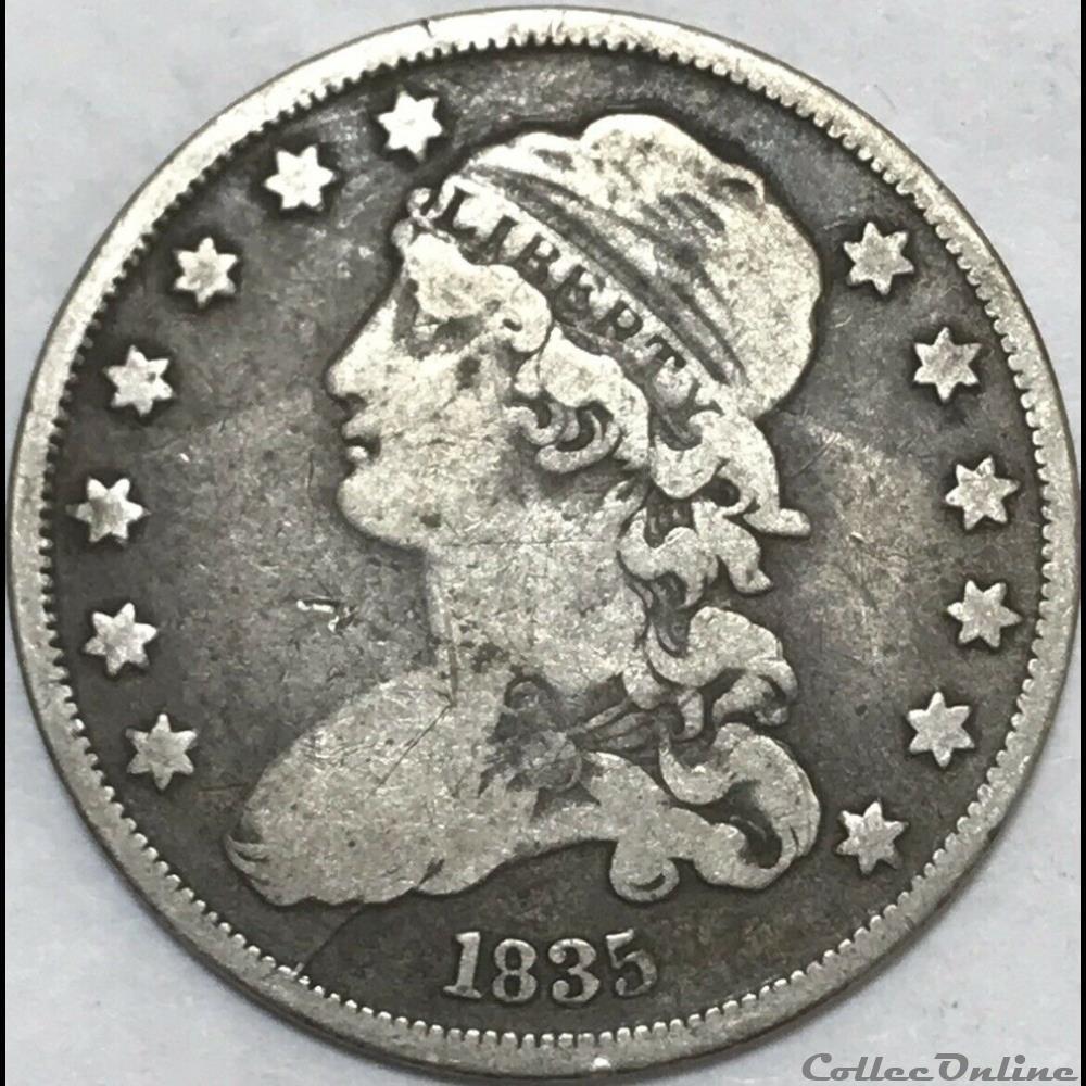 1835 Capped Bust 25 Cents 3 monnaie monde etat uni 1835 capped bust 25 cents