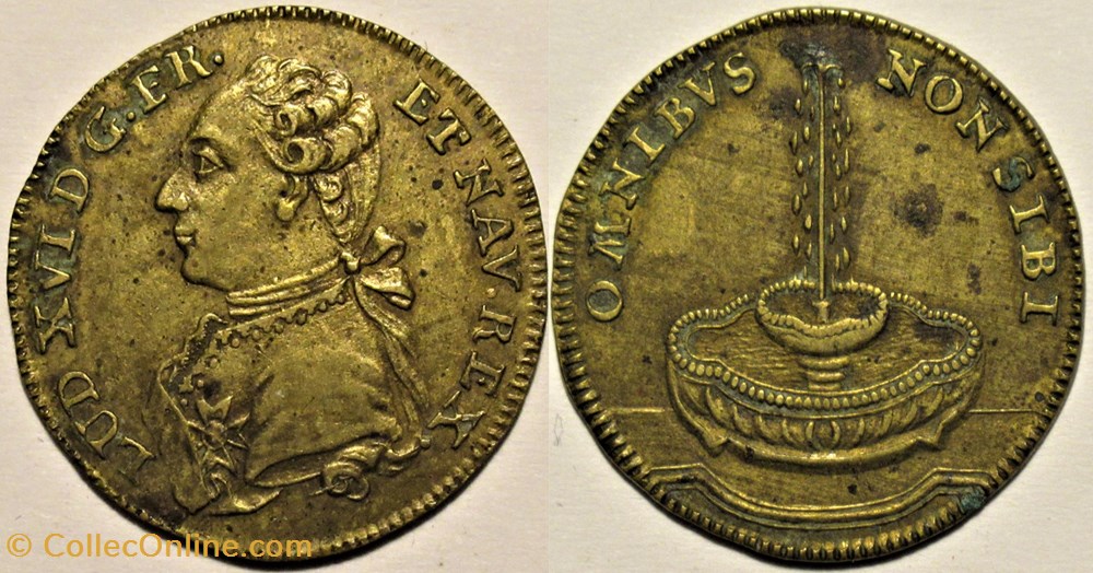 Louis XVI - c.1791 - Fontaine, Rechenpfennig monnaies paranumismatique jetons poids louis xvi c 1791 fontaine rechenpfennig