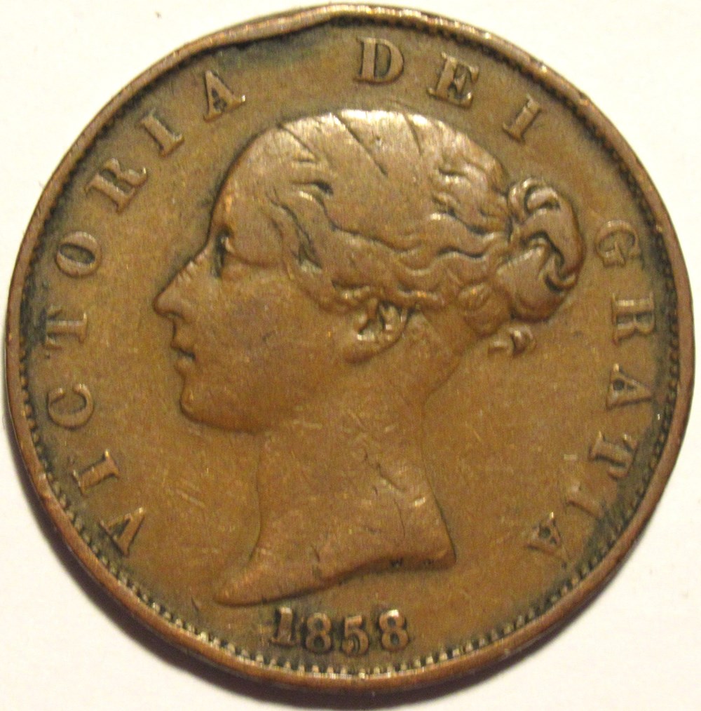 monnaies monde royaume uni victoria halfpenny 1858 kingdom of great britain