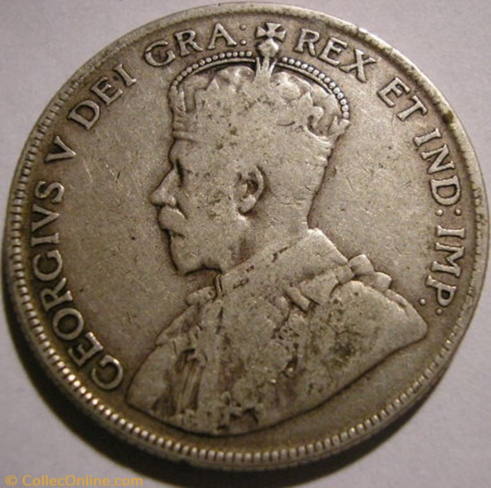 George V - 50 Cents 1918 Newfoundland (ex.2) monnaie monde canadum george v 50 cents 1918 newfoundland ex 2