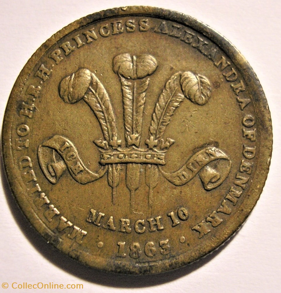 monnaie jeton mereaux alexandra of denmark token marriage in 1863 with edward of wales uk