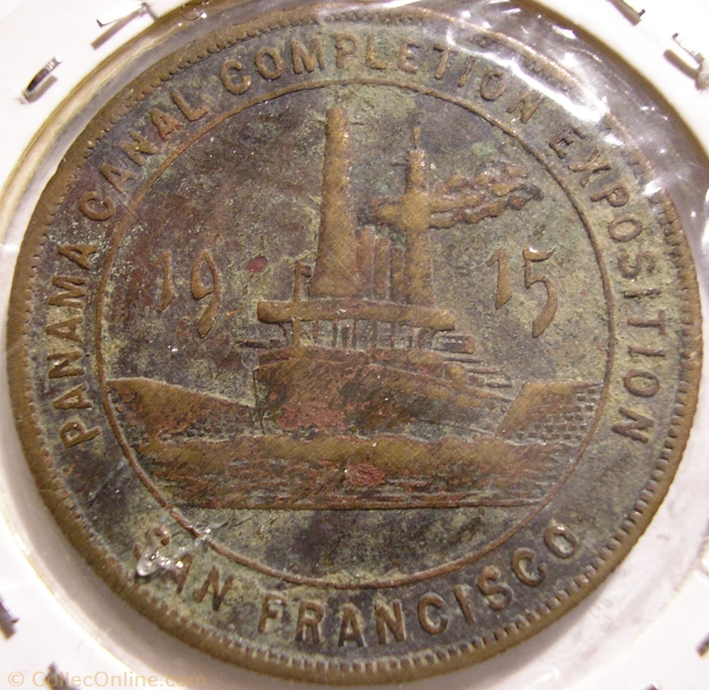 1915 Exhibition Token - Expo Panama Pacific International USA monnaie monde etat uni 1915 exhibition token expo panama pacific international usa