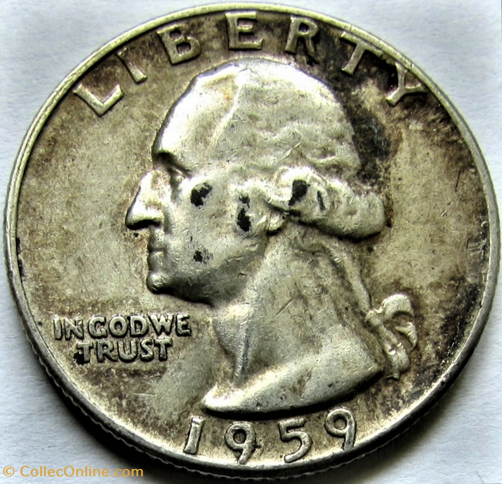 1959 Quarter Dollar - Type B - Doubling Wreath & Date monnaies monde etats unis 1959 quarter dollar type b doubling wreath date