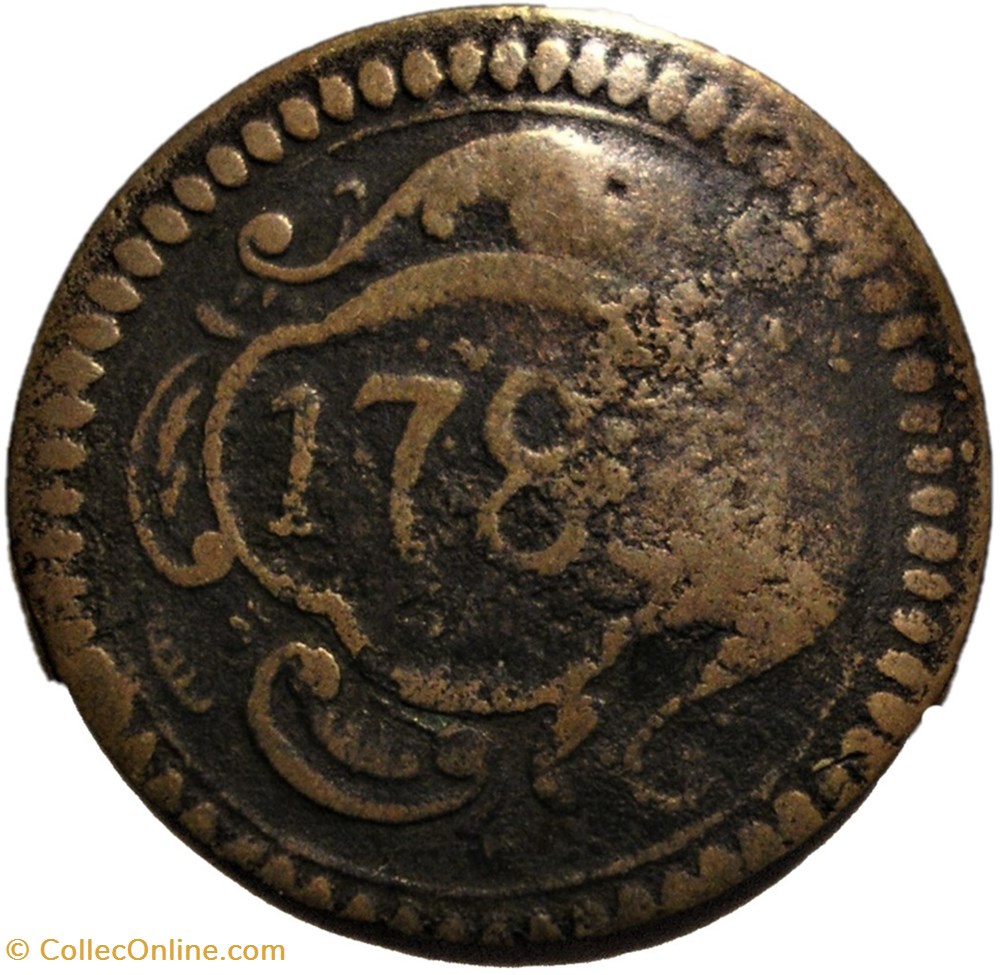 1783 Duchy of Modena e Reggio, Soldo - Ercole III d'Este monnaies monde italie 1783 duchy of modena e reggio soldo ercole iii este