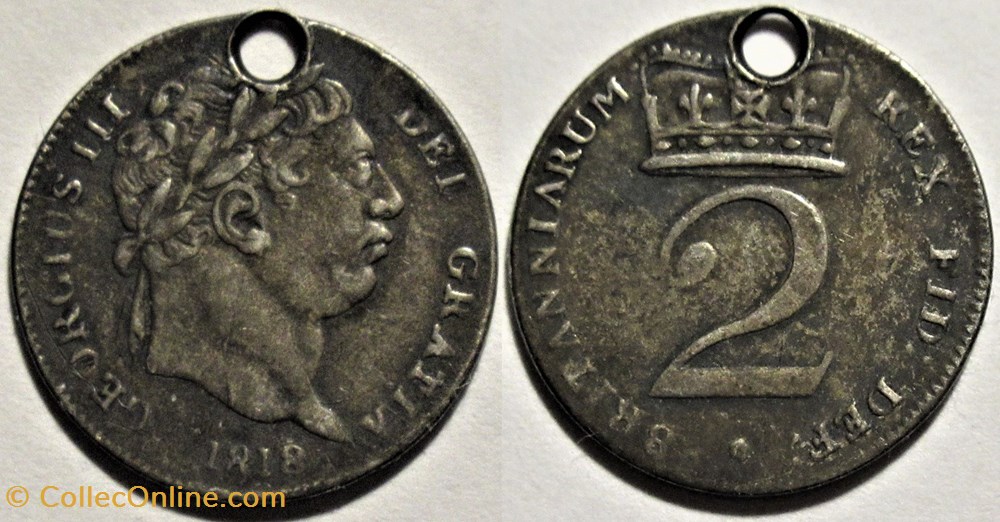 George III - 2 Pence 1818 - Great Britain (Maundy) monnaies europe medievale royaume angleterre george iii 2 pence 1818 great britain maundy