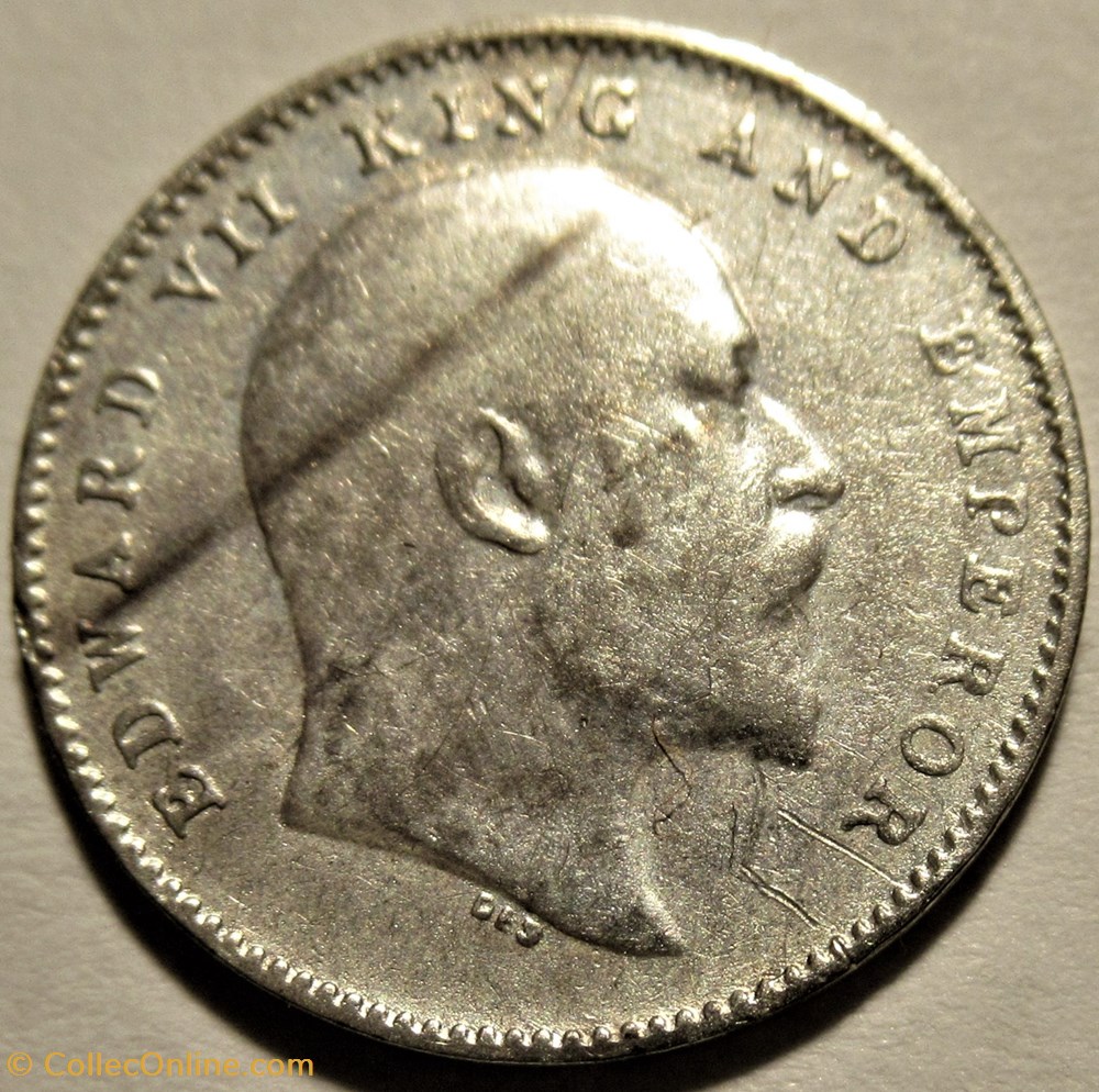 Edward VII - Two Annas 1905 - British India (ex.2) 2 monnaies monde inde edward vii two annas 1905 british india ex 2