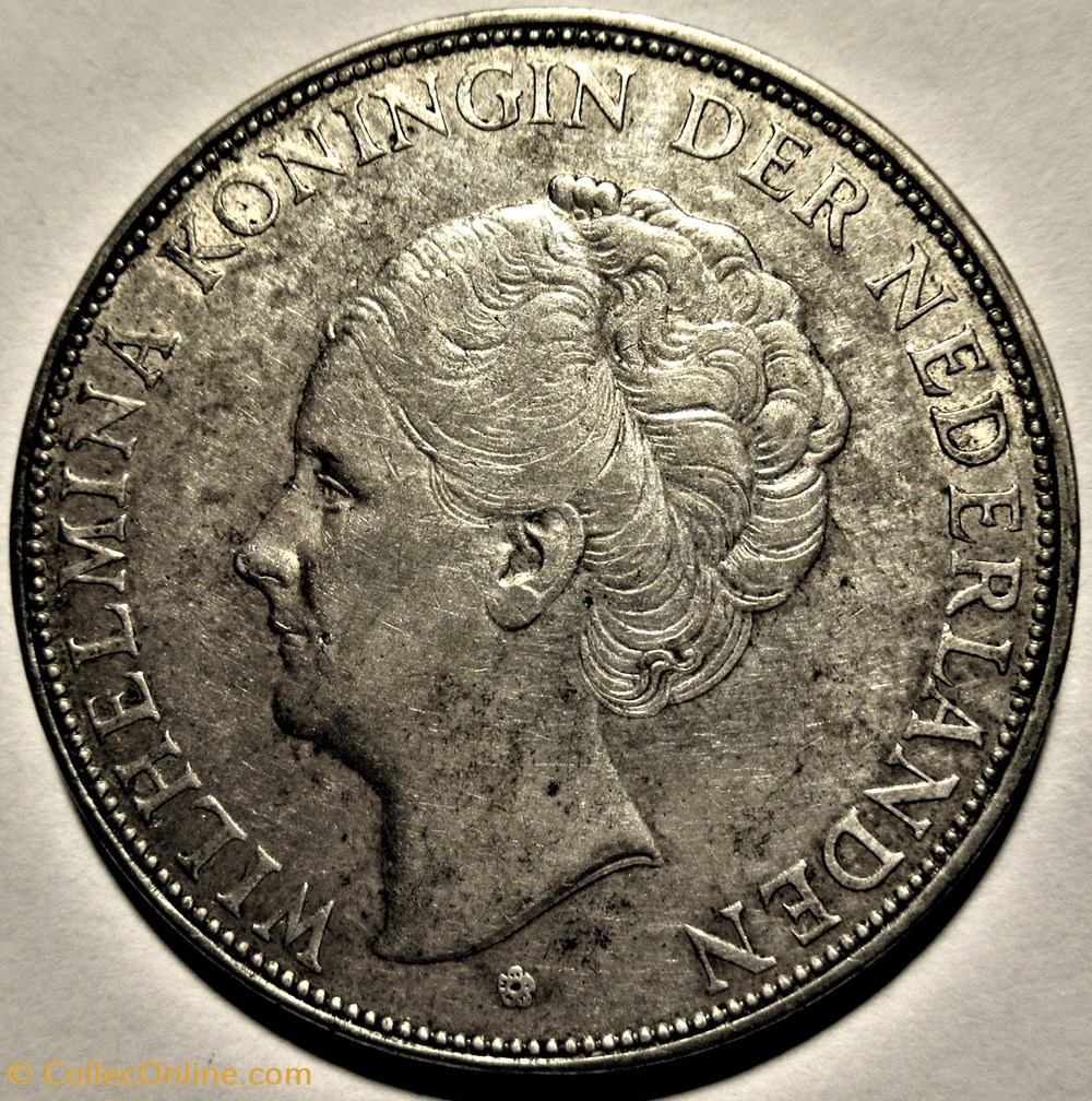 Wilhelmina of Netherlands - 2½ Gulden 1932 2 monnaies monde pays bas wilhelmina of netherlands 2 gulden 1932
