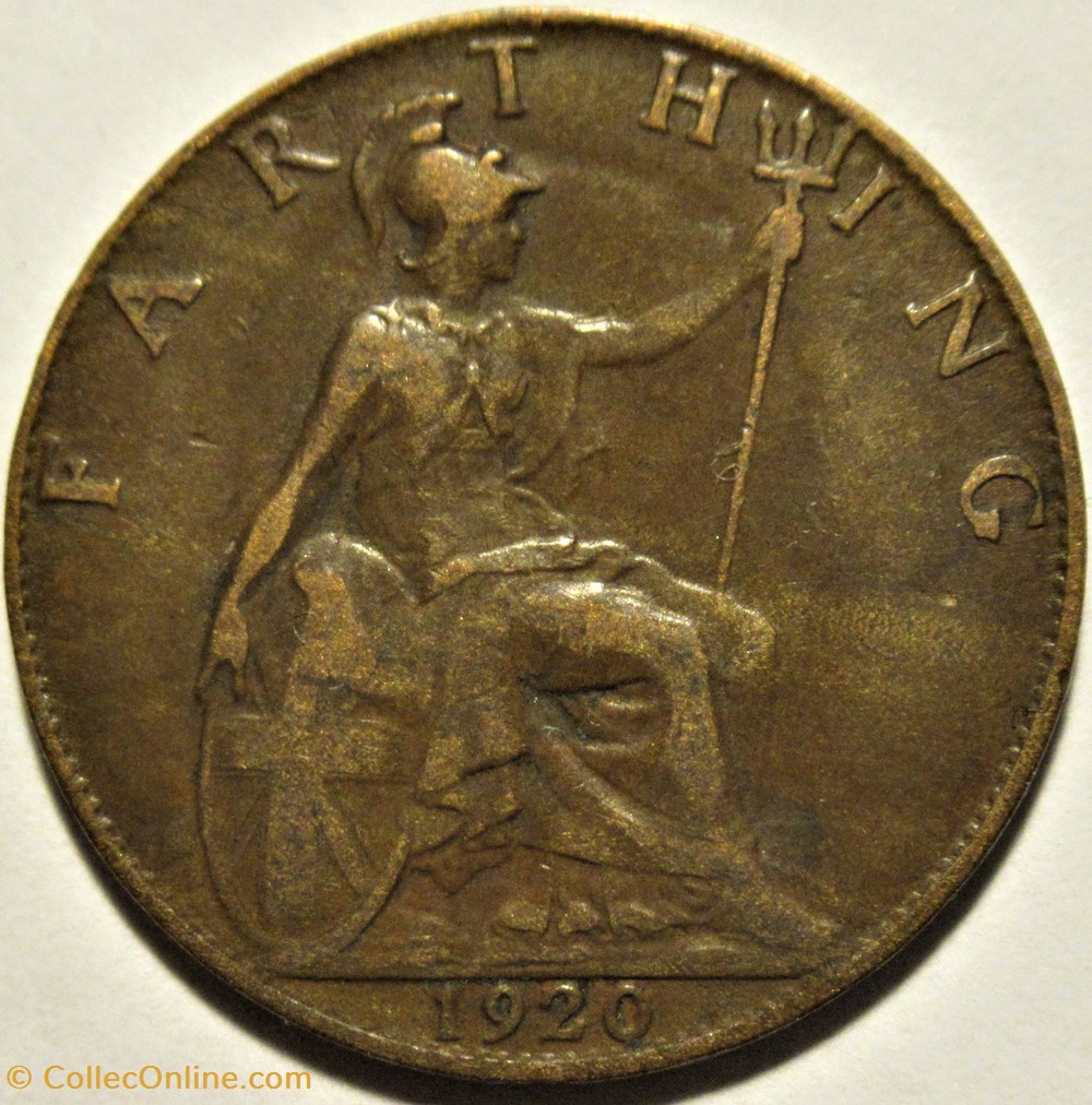 George V - Farthing 1920 - Great Britain 3 monnaies monde royaume uni george v farthing 1920 great britain