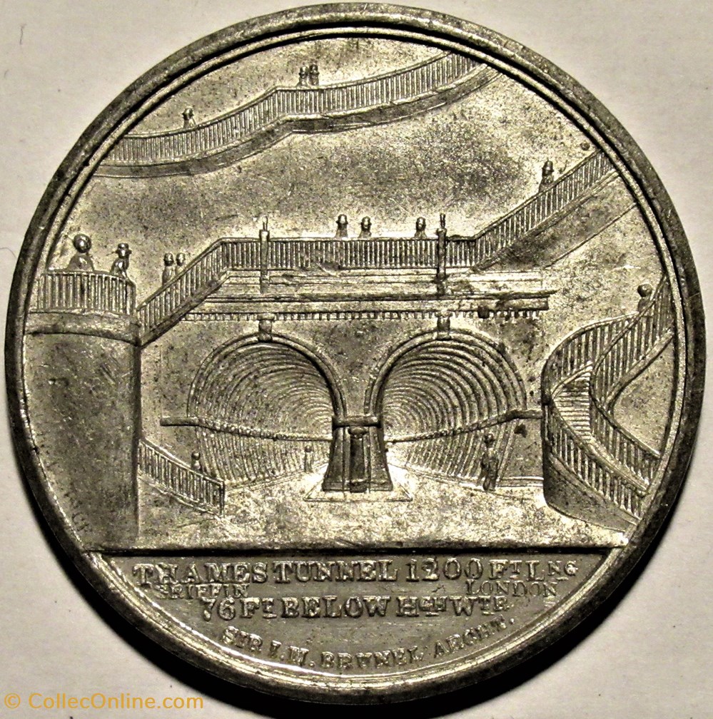 Victoria - 1843 Medal of the Opening of Thames Tunnel, London medailles royaume uni victoria 1843 medal of the opening of thames tunnel london