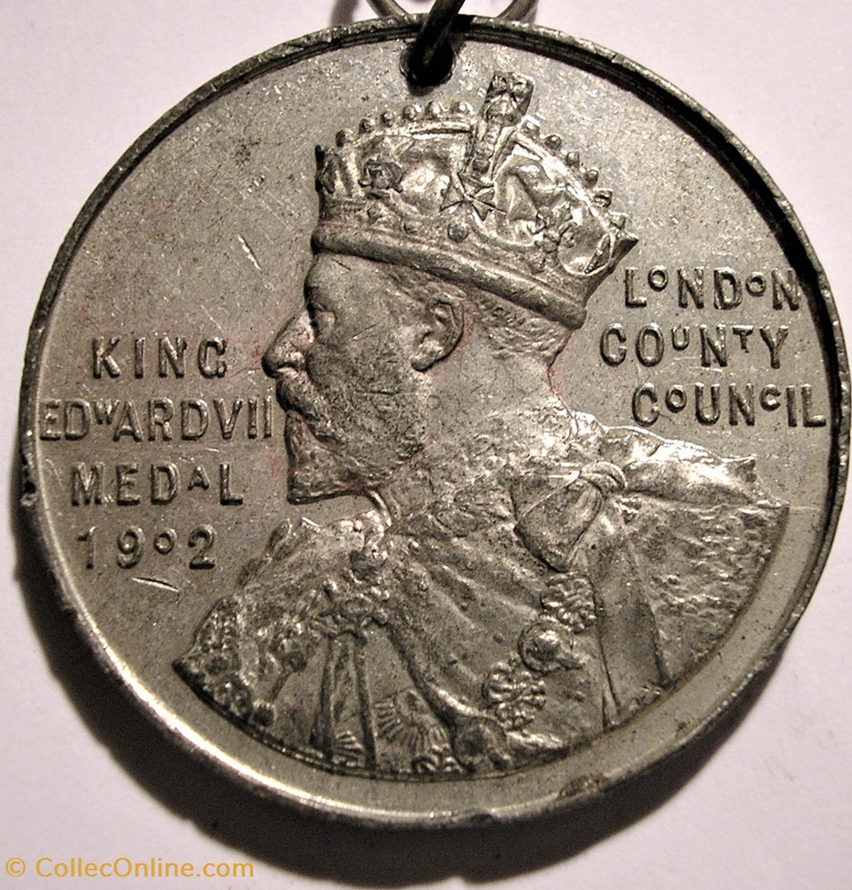Edward VII - Award Medal 1908-09 London 2 medailles royaume uni edward vii award medal 1908 09 london