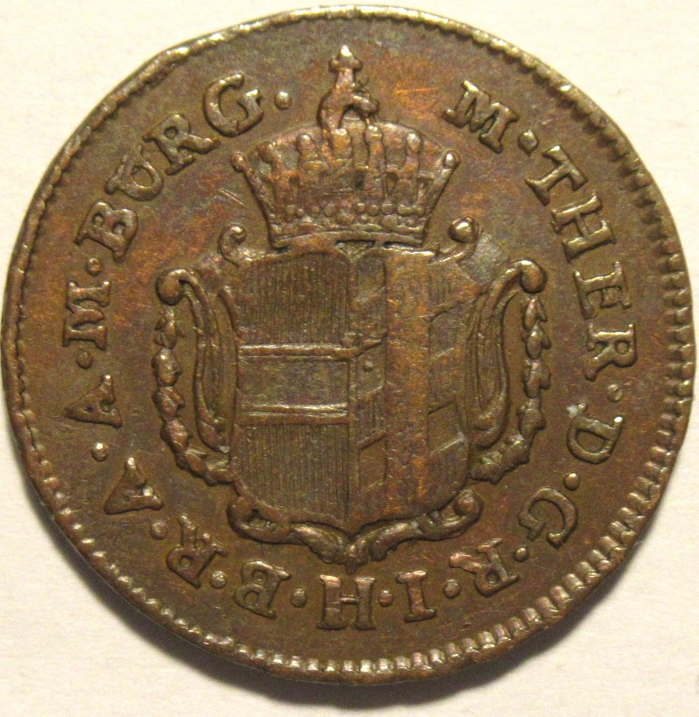 Maria Theresia, ½ Kreuzer 1772 - Margraviate of Burgau monnaies europe medievale archiduche d autriche maria theresia kreuzer 1772 margraviate of burgau