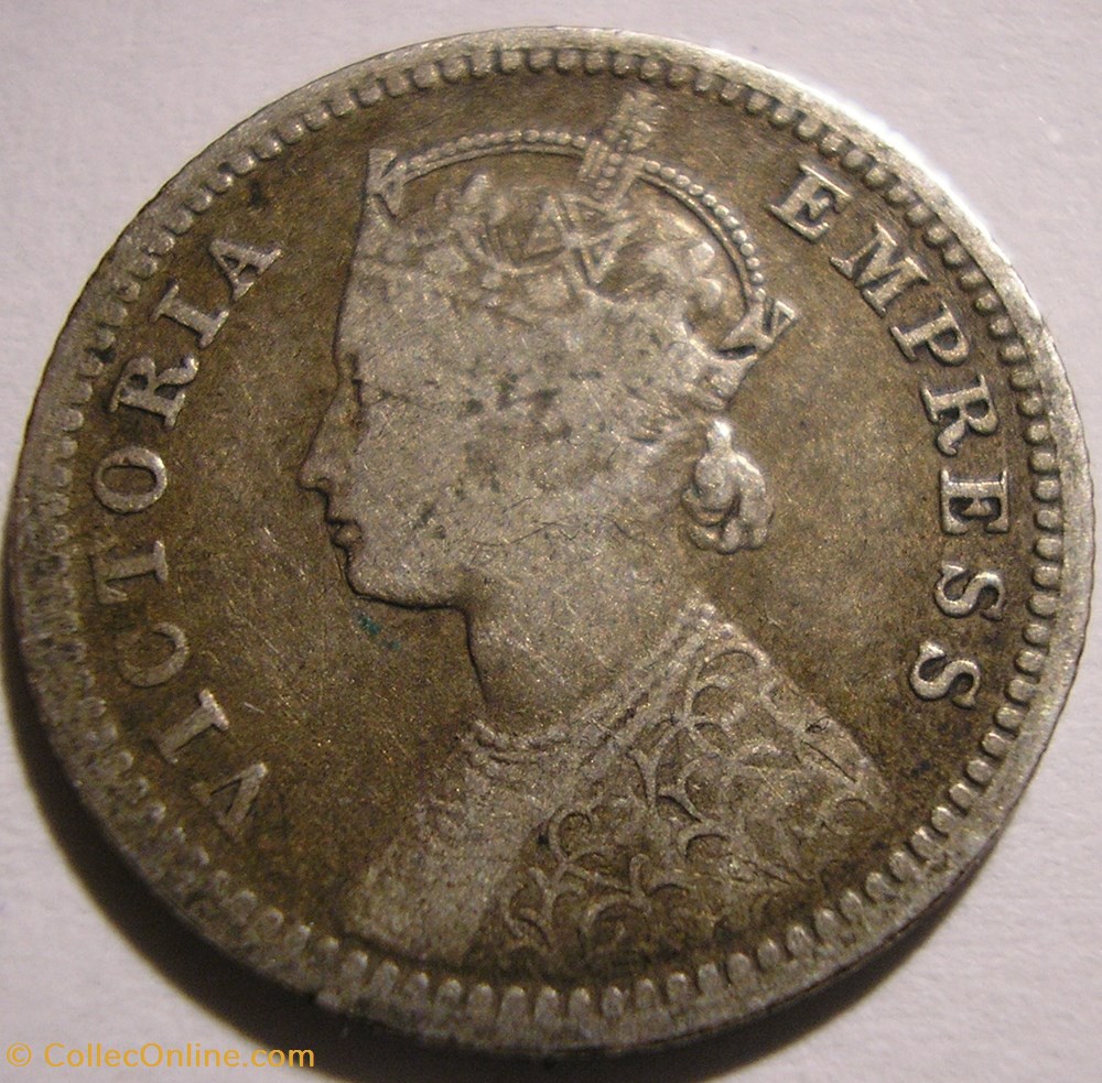 Victoria - 1/4 Rupee 1888 Calcutta - British India monnaie monde inde victoria 1 4 rupee 1888 calcutta british india