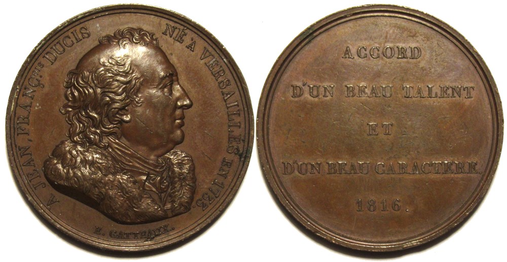 medailles france restauration jean francois ducis 1816 medaille