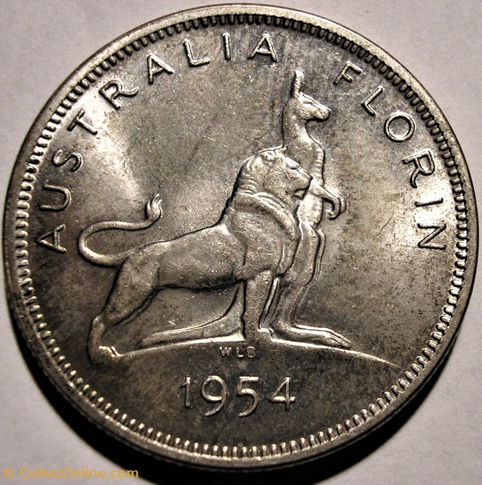 Elizabeth II - One Florin 1954 Royal Visit - Australia monnaie monde australie elizabeth ii one florin 1954 royal visit australia