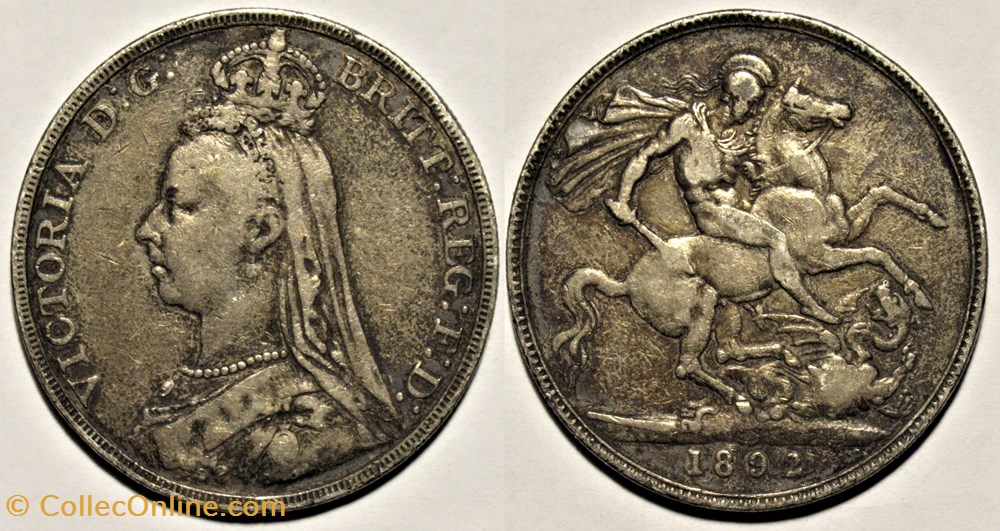 Victoria - One Crown 1892 - Kingdom of Great Britain monnaies monde royaume uni victoria one crown 1892 kingdom of great britain