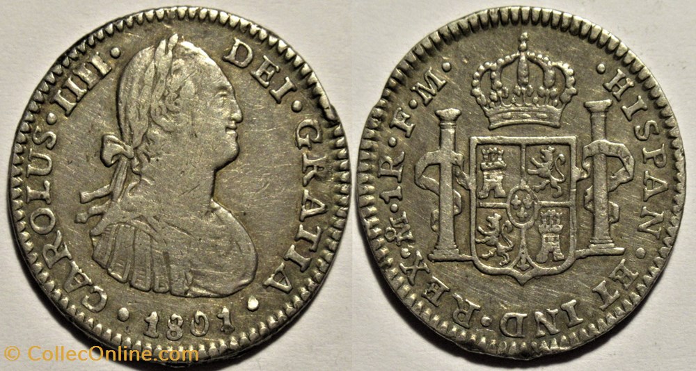 monnaies monde mexique mexico 1 real 1801 mexico carlos iv de espana