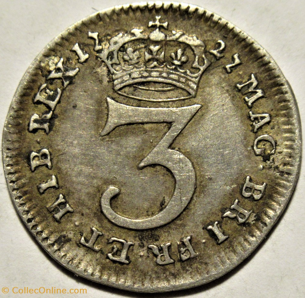 George Ist - 3 Pence 1727 - Kingdom of Great Britain 3 monnaies europe medievale royaume angleterre george ist 3 pence 1727 kingdom of great britain