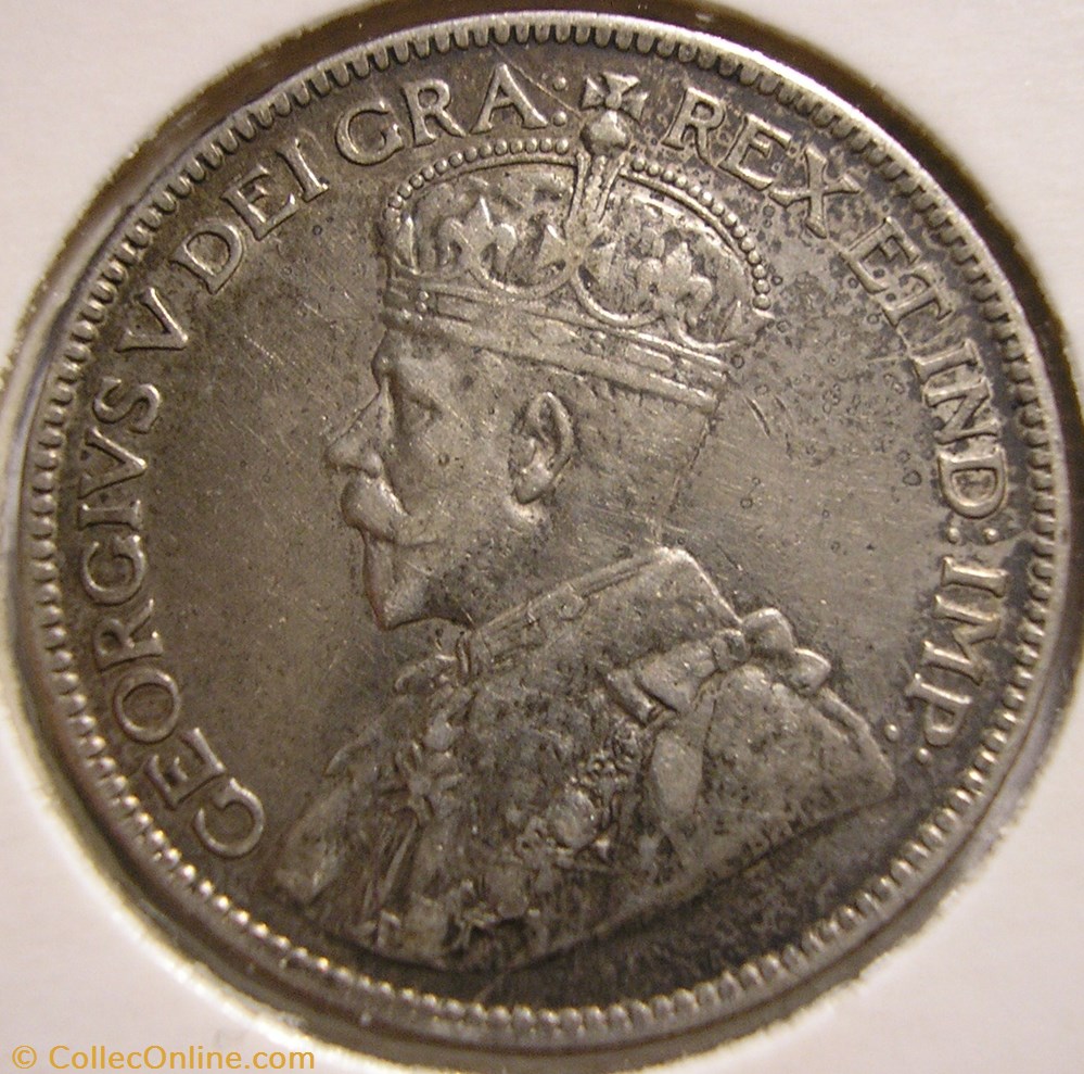 George V - 25 Cents 1913 monnaie monde canadum george v 25 cents 1913