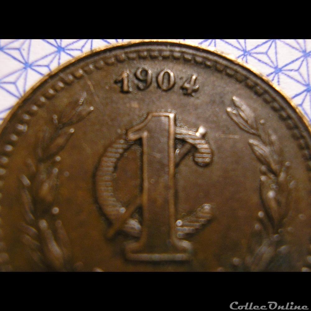 México - 1 Centavo 1904/3 Overdate 3 monnaies monde mexique mexico 1 centavo 1904 3 overdate