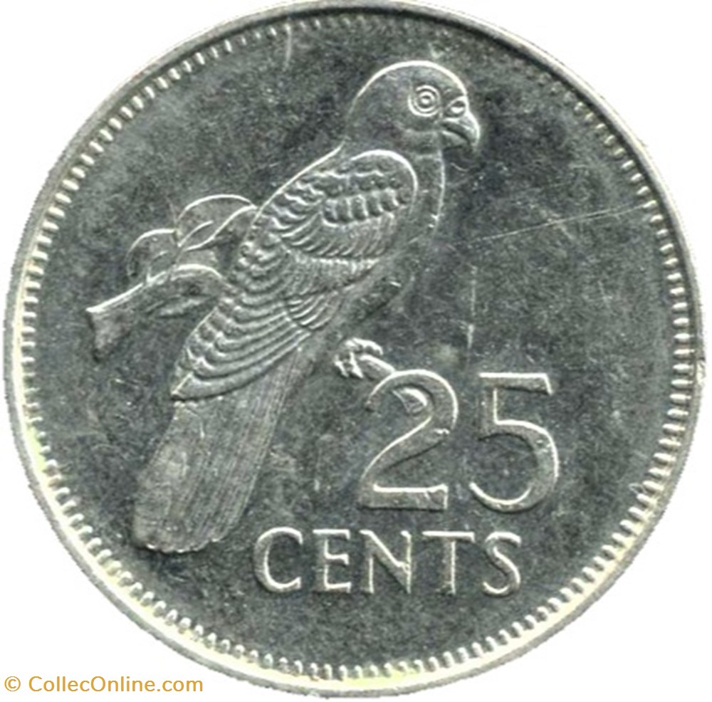 monnaies monde seychelles republic 25 cents 1989