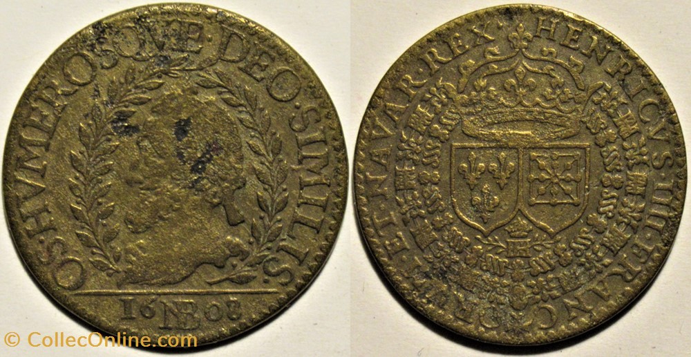Henri IV, 1608 Jeton, Semblable à un Dieu... monnaies paranumismatique jetons poids henri iv 1608 jeton semblable a un dieu