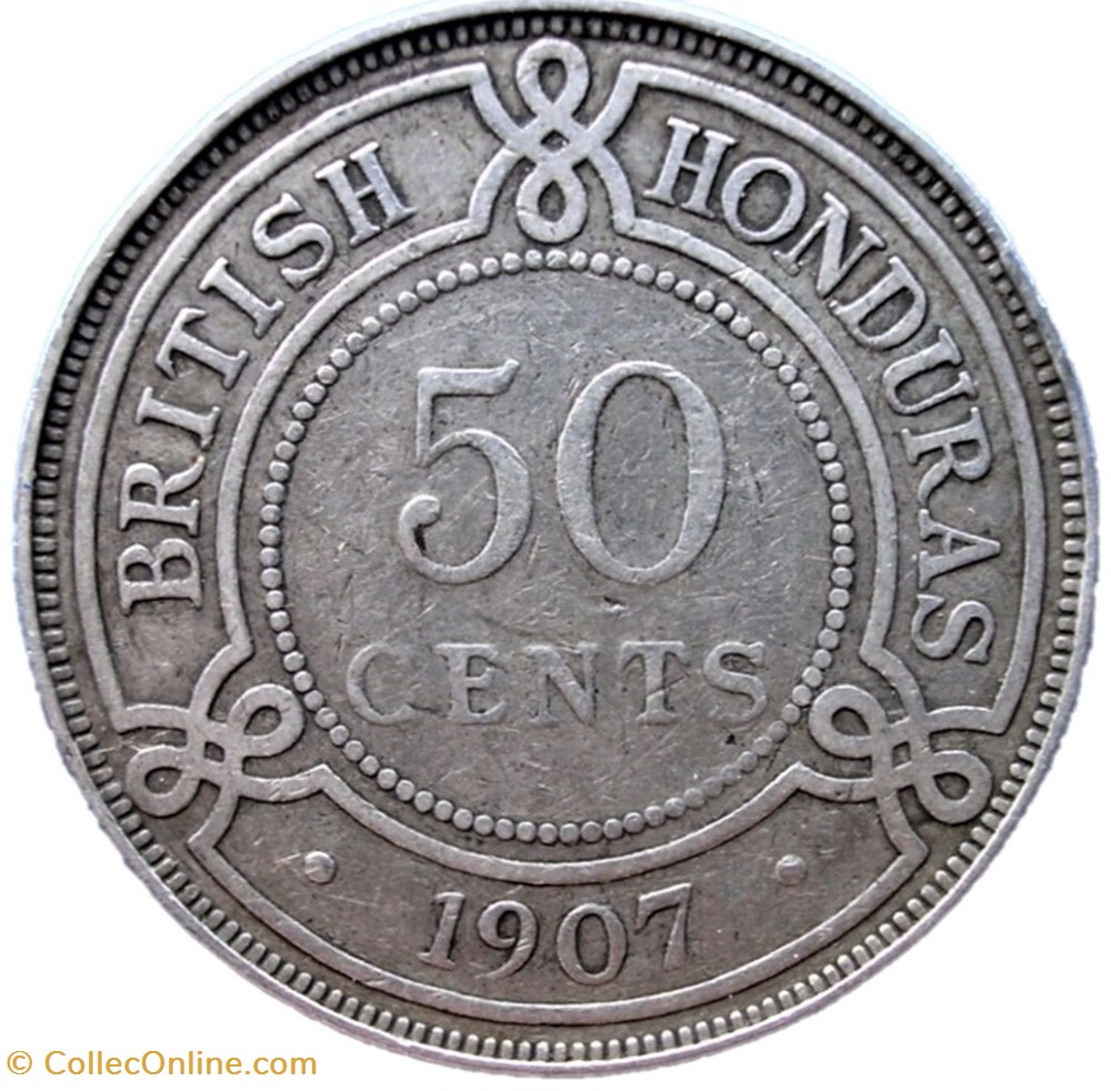 monnaies monde belize edward vii 50 cents 1907 british honduras