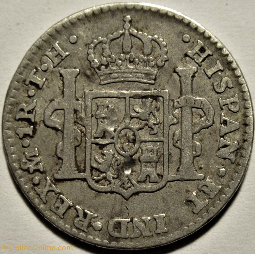 México - 1 Real 1806 Mexico - Carlos IV de España - Error 3 monnaies monde mexique mexico 1 real 1806 mexico carlos iv de espana error