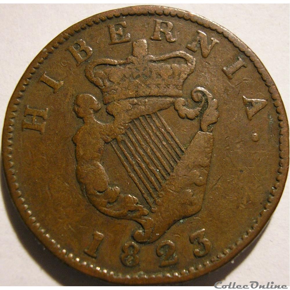 George IV - Half Penny 1823 Ireland (ex.2) monnaie monde royaume uni george iv half penny 1823 ireland ex 2
