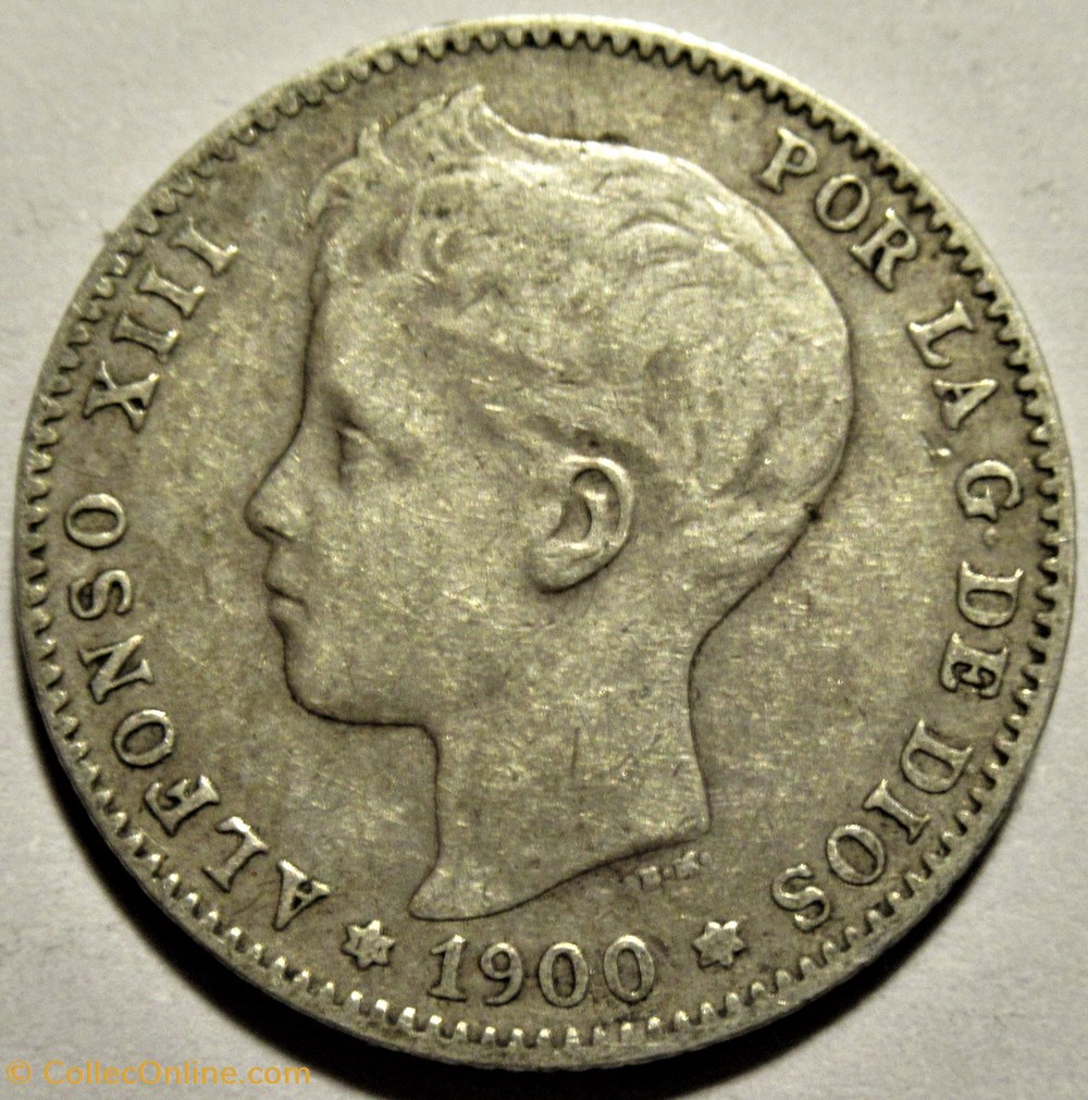monnaies monde espagne 1900 peseta alfonso xiii de espana