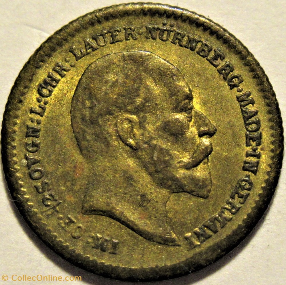 Edward VII - Imitation Half Sovereign, Nürnberg Token 1902 - United Kingdom 2 monnaies paranumismatique jetons poids edward vii imitation half sovereign nurnberg token 1902 united kingdom
