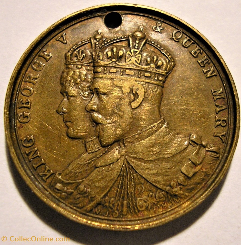 George V & Mary - 1911 Coronation Token UK 2 medaille royaume uni george v mary 1911 coronation token uk