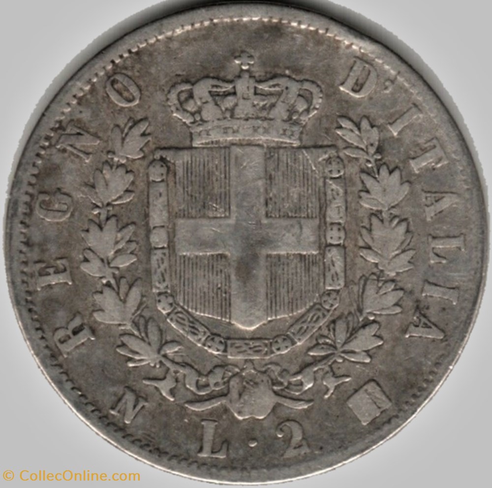1863 Regno d'Italia, 2 Lire, Napoli - Vittorio Emanuele II 3 monnaies monde italie 1863 regno italia 2 lire napoli vittorio emanuele ii