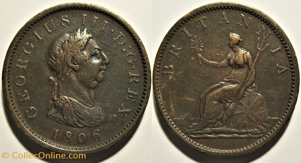 George III - 1 Penny 1806 Great Britain monnaies monde royaume uni george iii 1 penny 1806 great britain