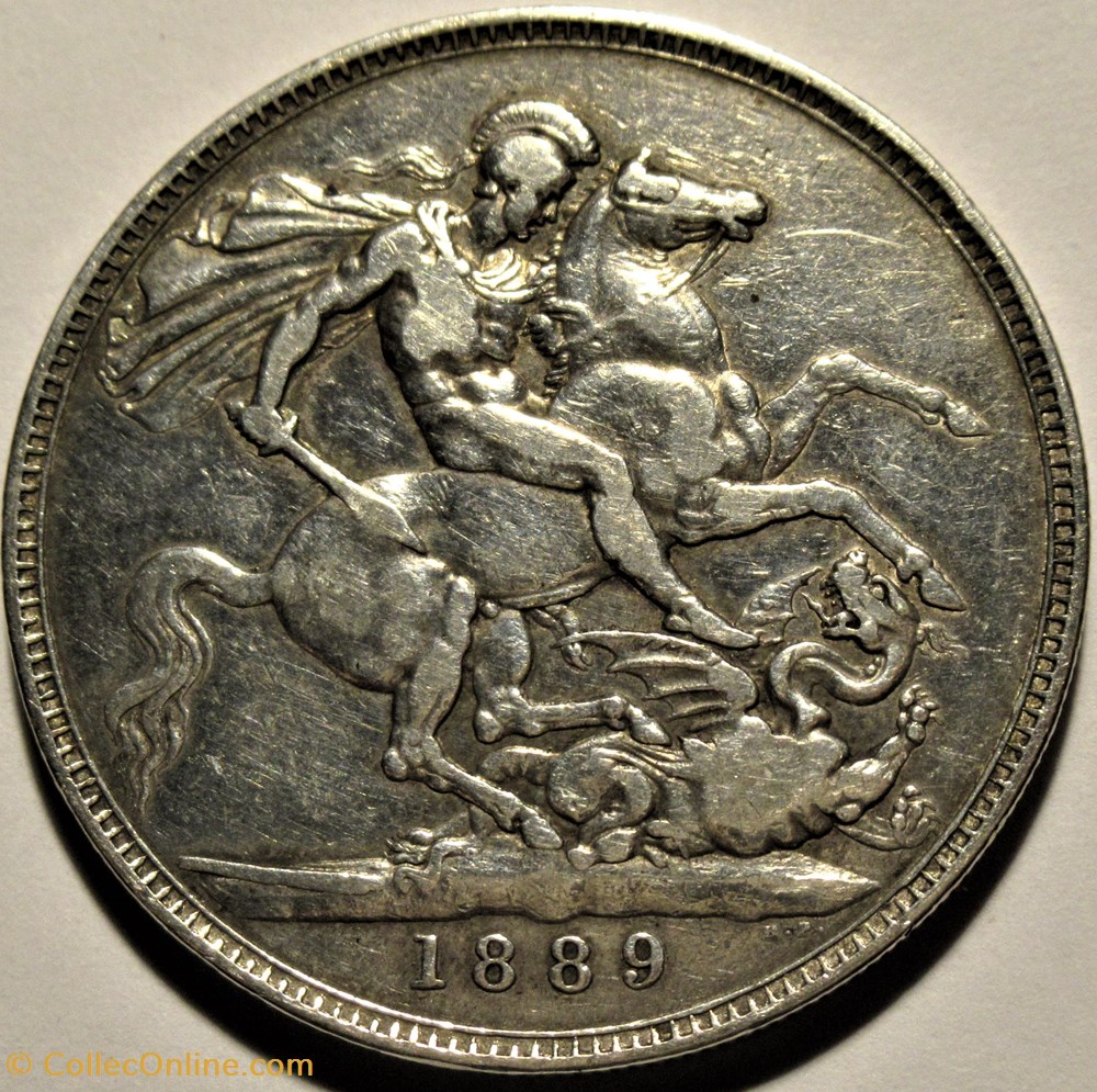 Victoria - One Crown 1889 - Kingdom of Great Britain monnaies monde royaume uni victoria one crown 1889 kingdom of great britain