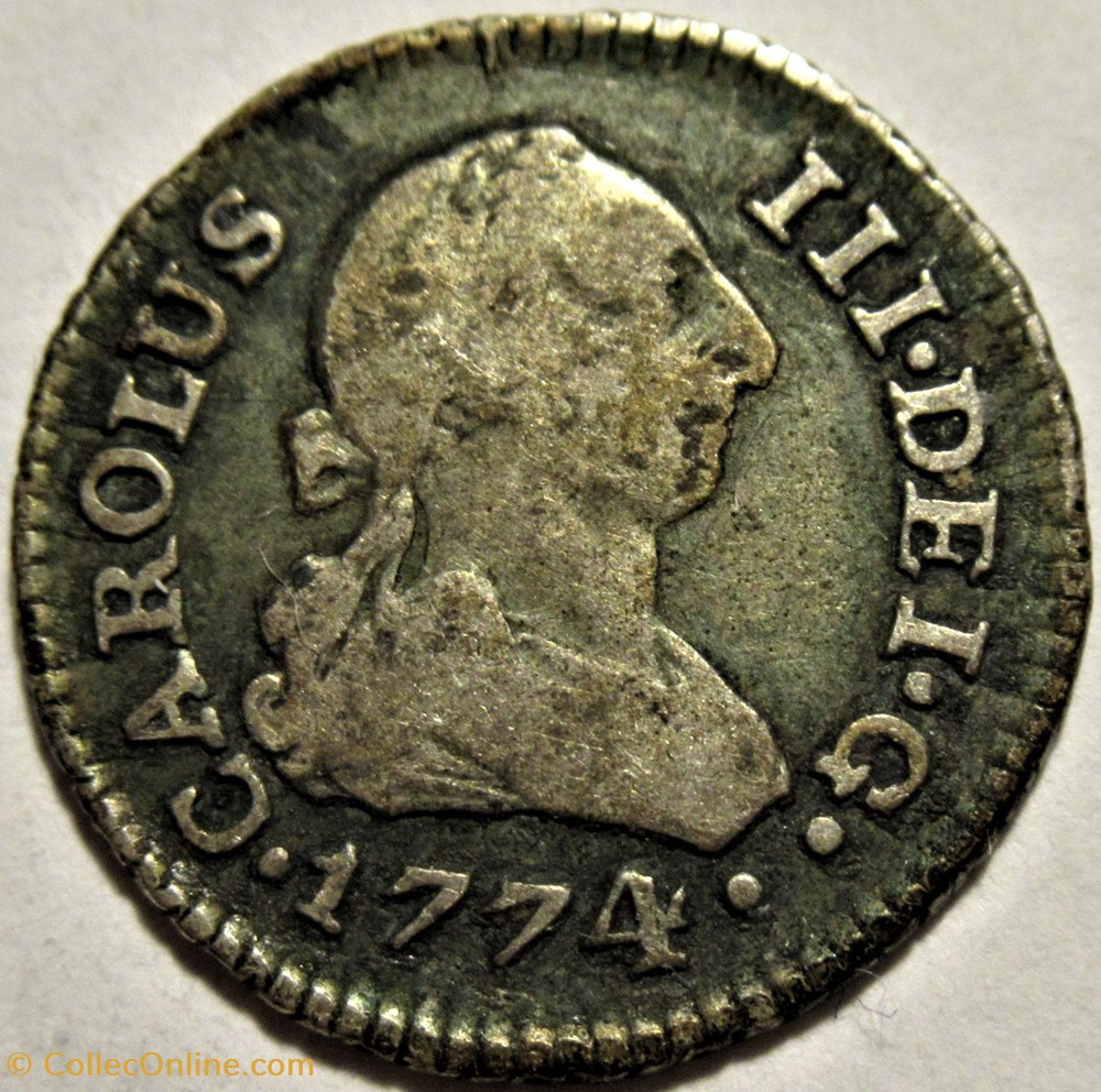 1774 Sevilla, 1/2 Real - Carlos III d'Espagne 2 monnaies monde 1774 sevilla 1 2 real carlos iii espagne