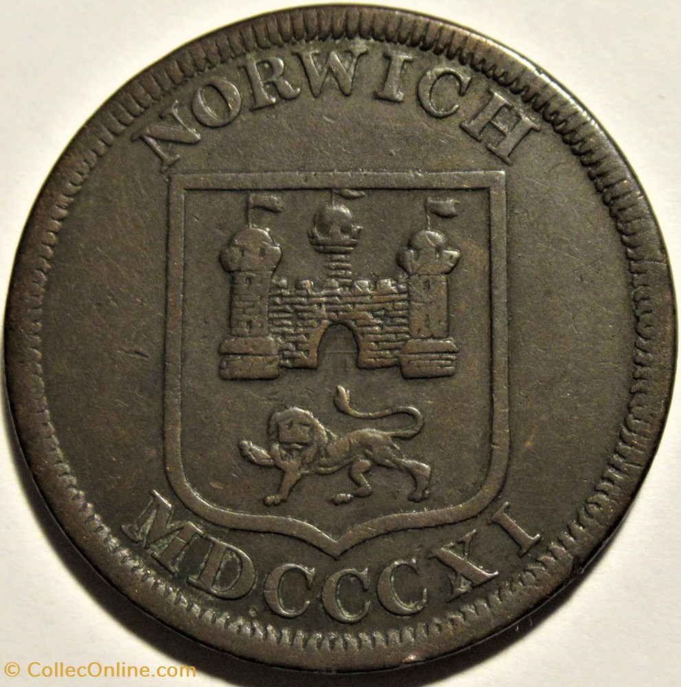 1811 - Half Penny Token - Newton Jeweller, Norwich, England monnaies monde royaume uni 1811 half penny token newton jeweller norwich england