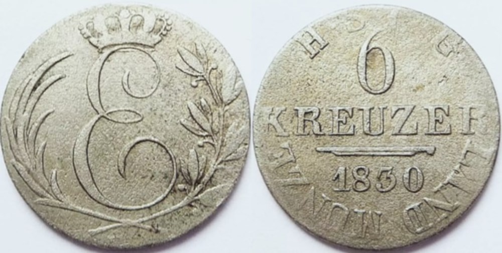 Ernst I - 6 Kreuzer 1830 - Duchy of Saxe-Coburg and Gotha monnaies europe medievale saint empire romain germanique ernst i 6 kreuzer 1830 duchy of saxe coburg and gotha