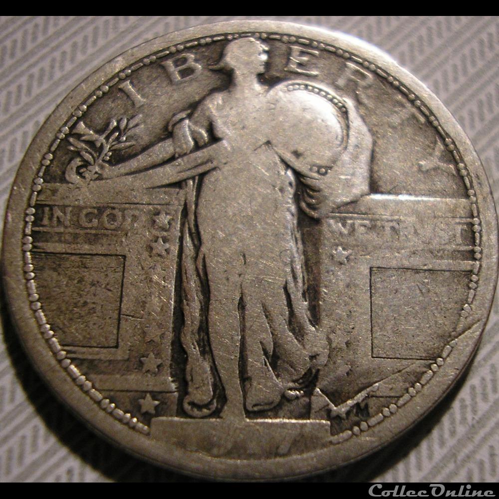 1917 Quarter Dollar - 1st Type (ex.2) 3 monnaie monde etat uni 1917 quarter dollar 1st type ex 2