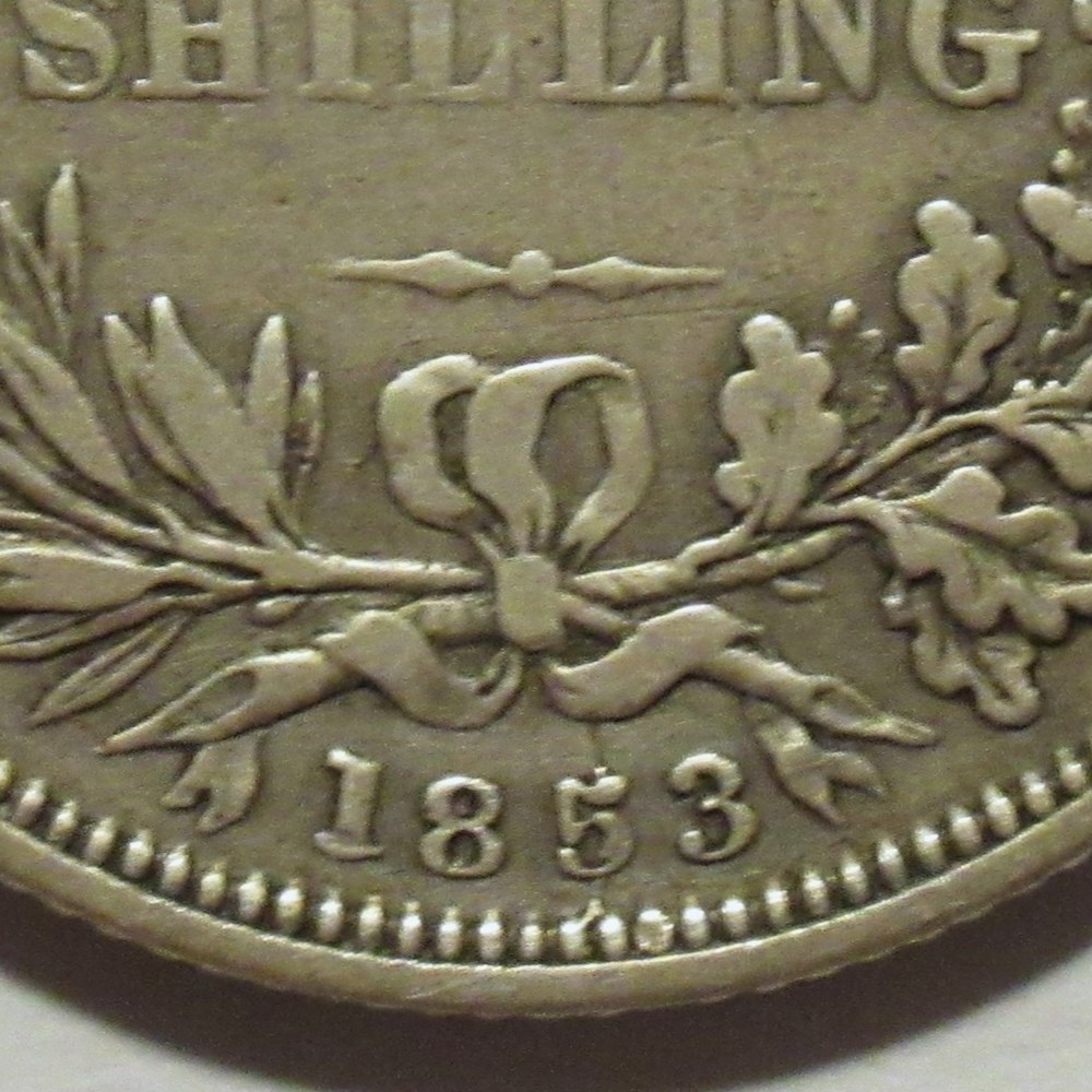 monnaies monde royaume uni victoria 1 shilling 1853 kingdom of great britain die crack