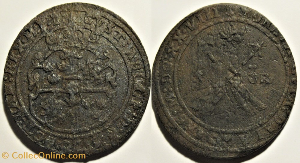Gustav II Adolf of Sweden - 1 Öre 1628 monnaies monde suede gustav ii adolf of sweden 1 ore 1628