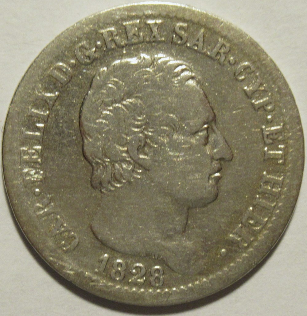 1828 Royaume de Sardaigne, 1 Lira Torino - Carlo Felice monnaies monde italie 1828 royaume de sardaigne 1 lira torino carlo felice