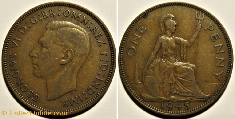 George VI - One Penny 1945 - UK monnaies monde royaume uni george vi one penny 1945 uk