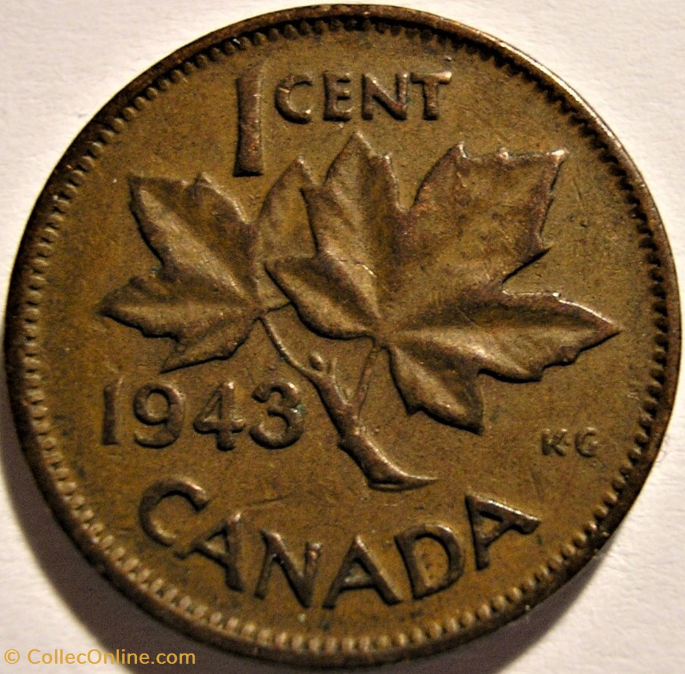 George VI 1 Cent 1943 ex.2 Coins World Canada George Vi