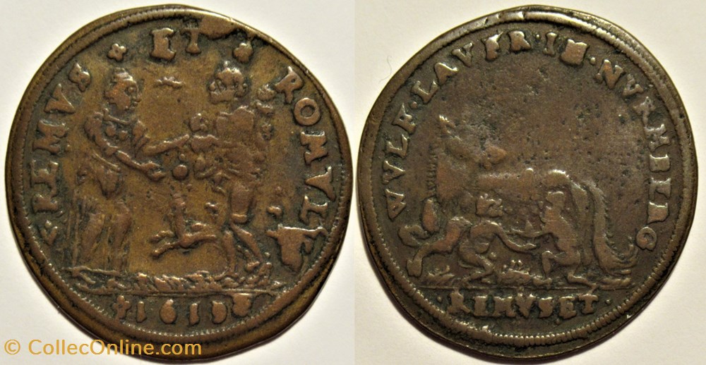 monnaies paranumismatique jetons poids remus romulus 1619 rechenpfennig nurnberg germany