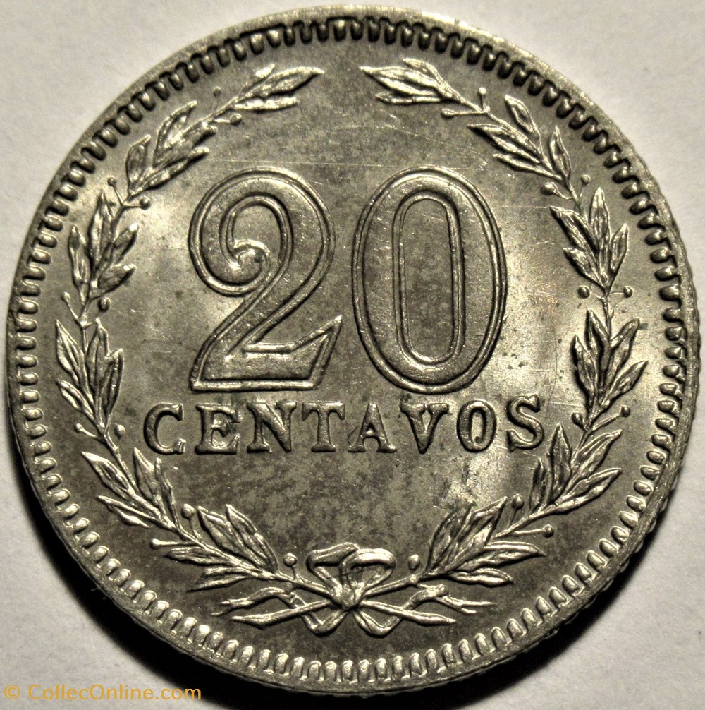Argentina - 20 Centavos 1909 3 monnaies monde argentine argentina 20 centavos 1909