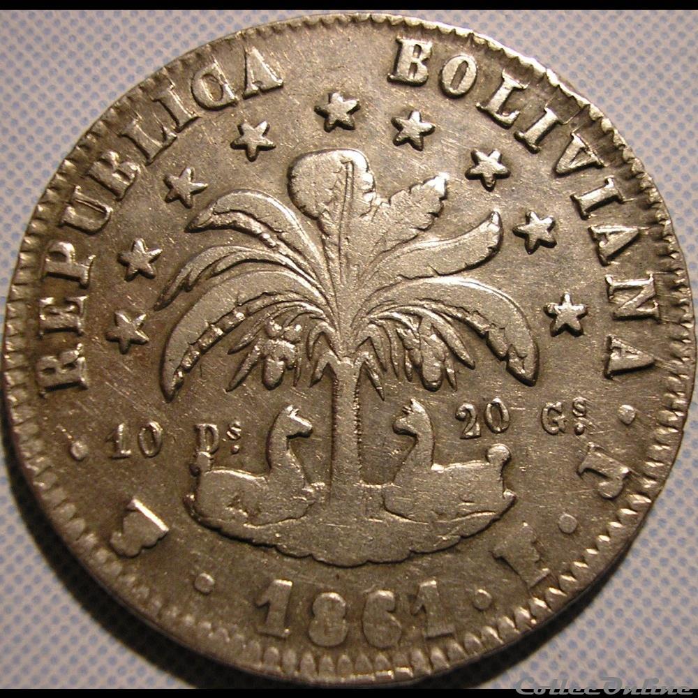 1861 Potosi - 8 Soles 2 monnaie monde bolivie 1861 potosi 8 soles