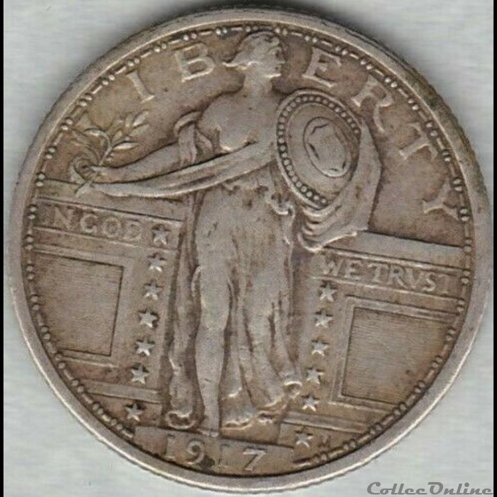 1917 Quarter Dollar - 1st Type monnaie monde etat uni 1917 quarter dollar 1st type